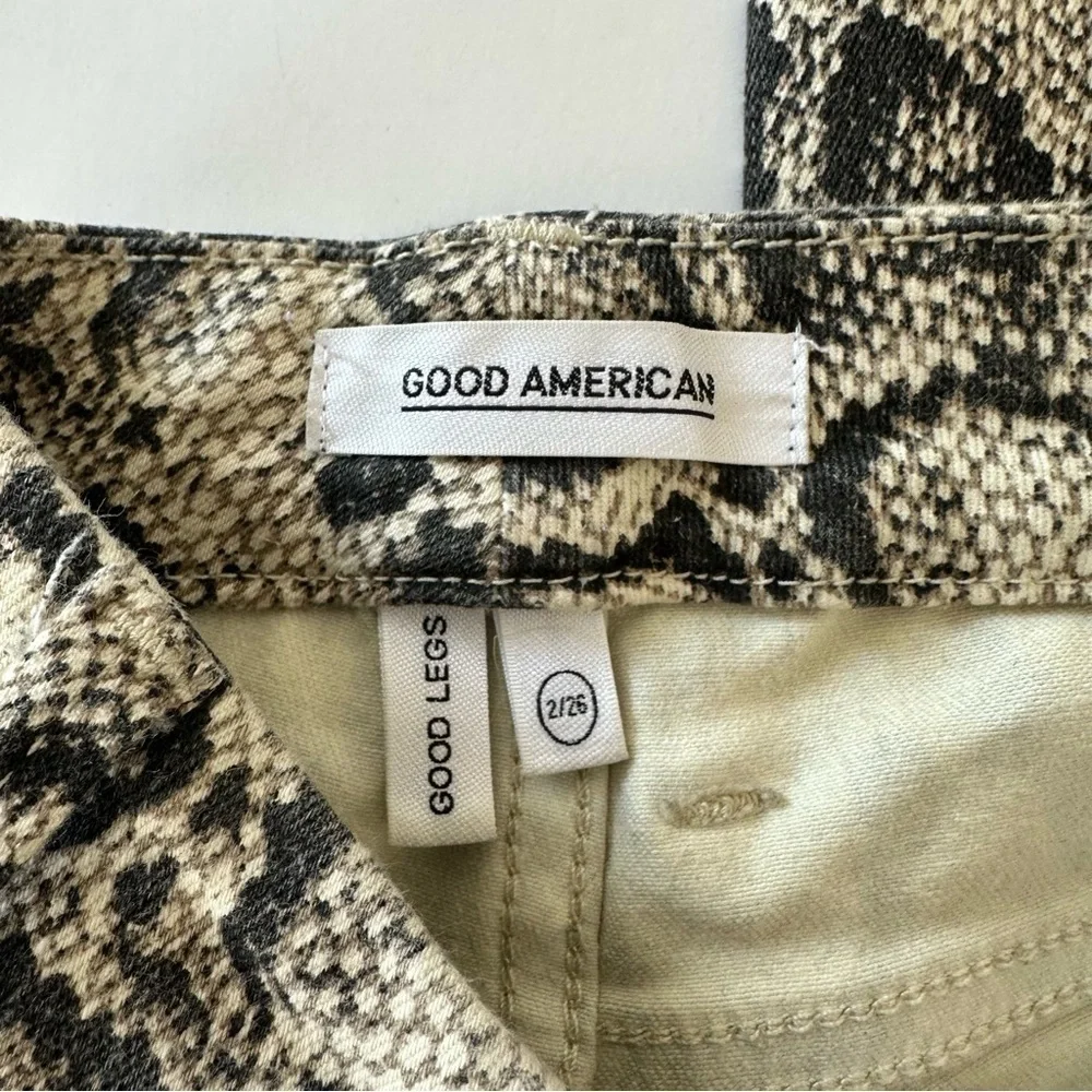 Good American Women’s 26 2 Good Legs High Rise Snake Reptile Print Skinny Jeans - Picture 4 of 7